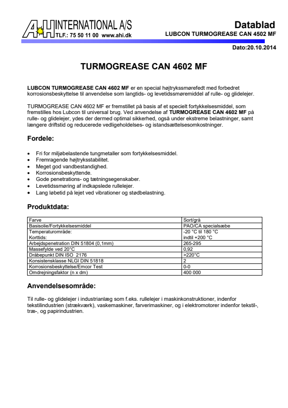 

Turmogrease CAN 4602 MF

